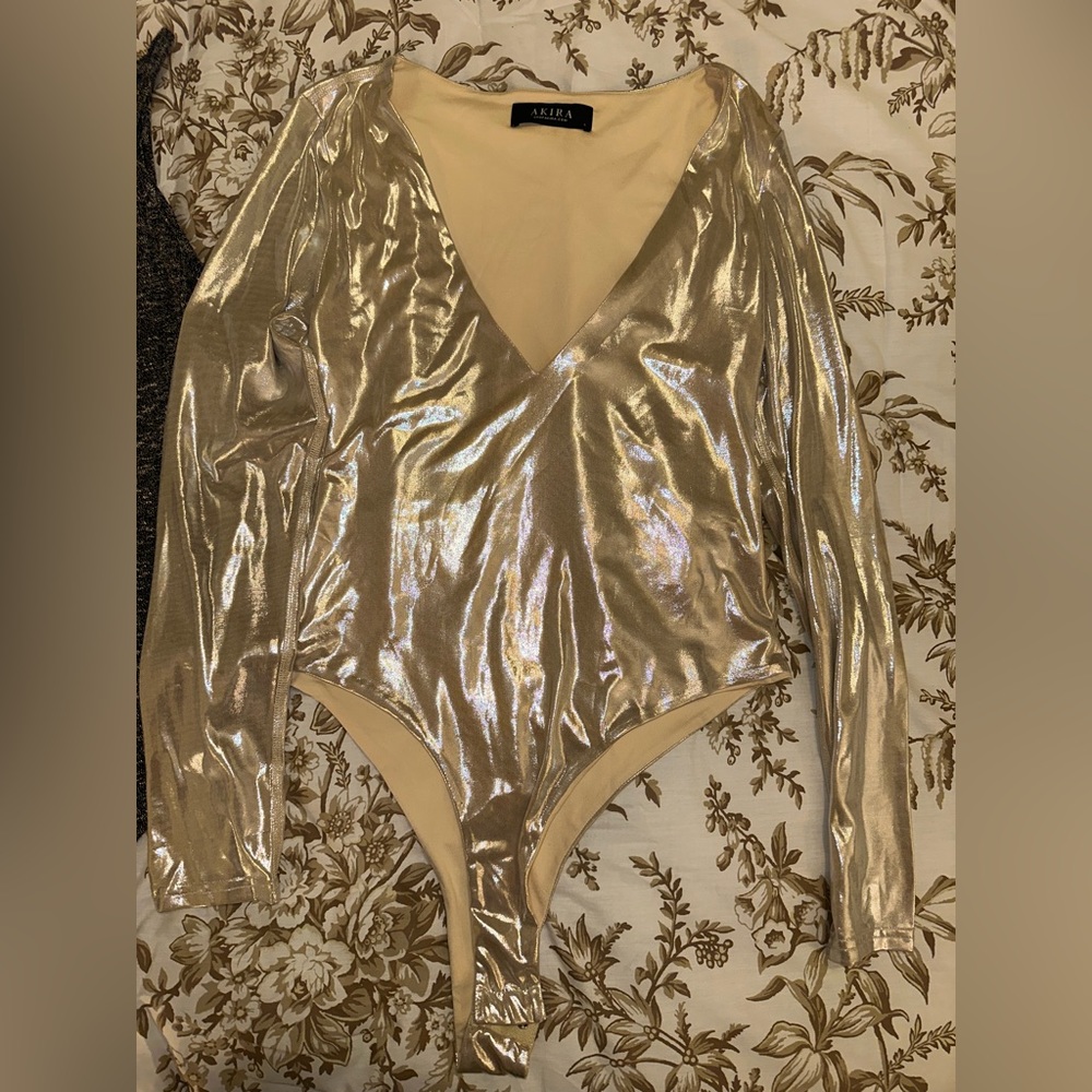Gold Bodysuit/Onesie Size L.